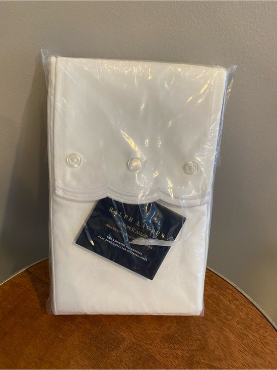 Ralph Lauren Other - 2 Ralph Lauren White Scalloped Edge Organic Cotton Pillowcase Pair
